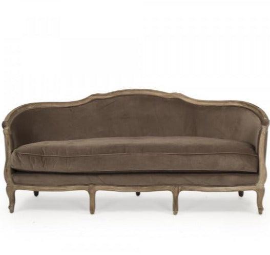 Brown Velvet Maison Sofa - Belle Escape