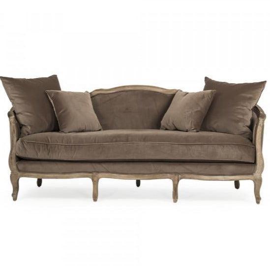 Brown Velvet Maison Sofa - Belle Escape
