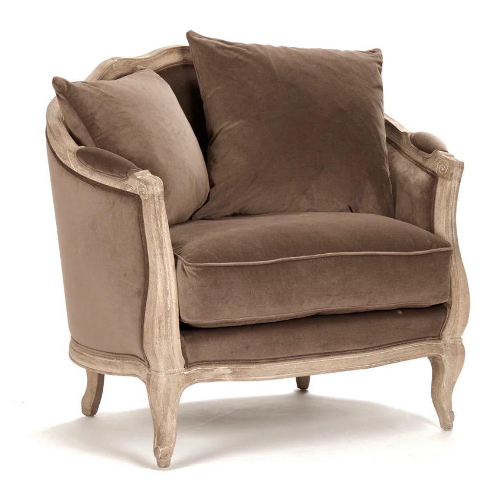 Brown Velvet Curvy Top Maison Love Chair