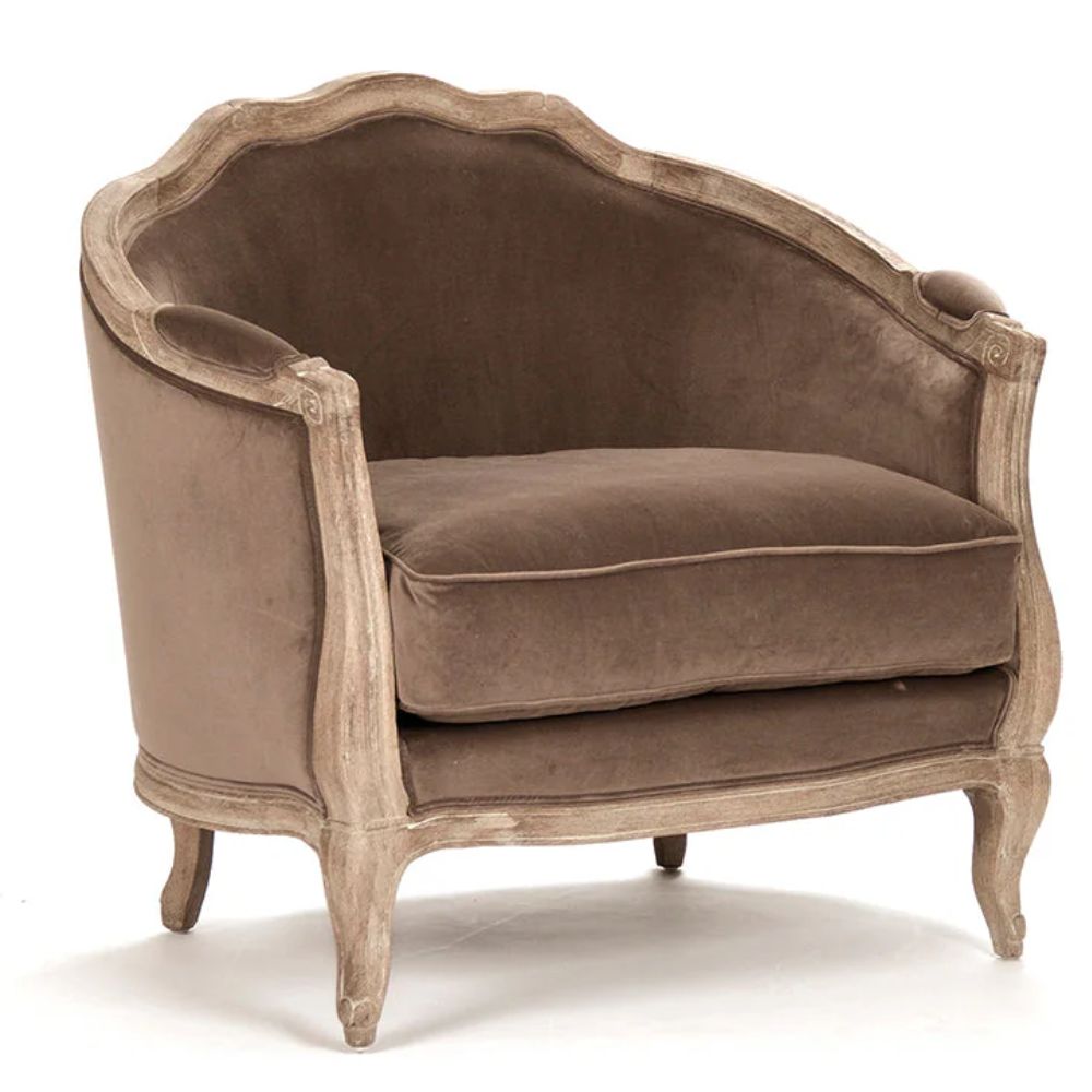 Brown Velvet Curvy Top Maison Love Chair