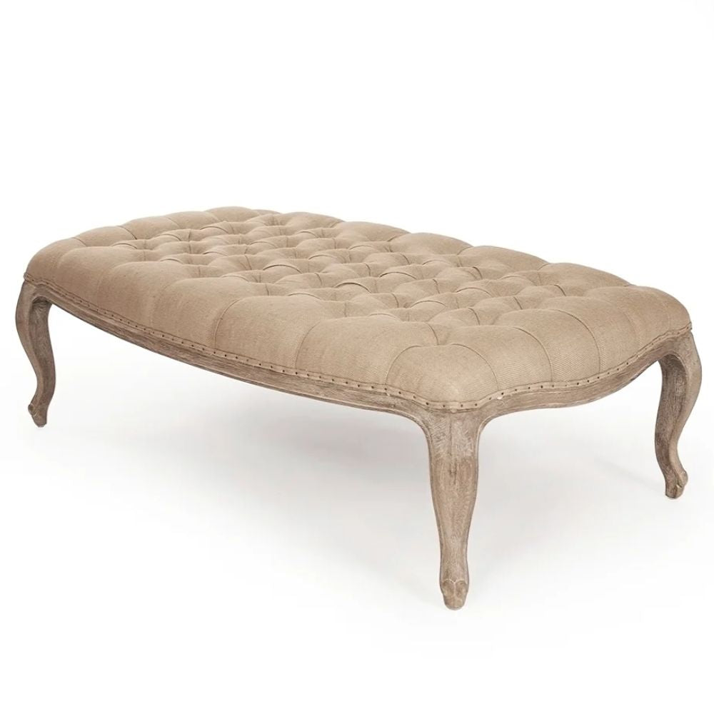Burlap Maison Tufted Ottoman