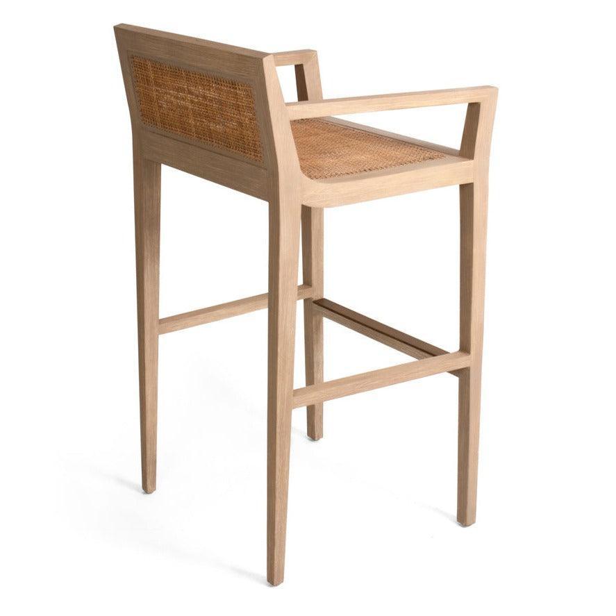 Modern Natural Rattan Curved Bar Stool