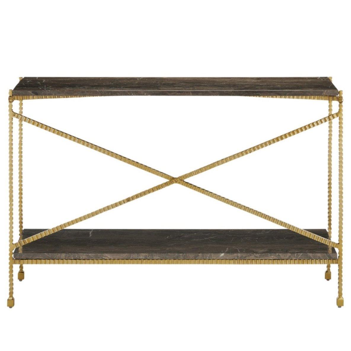 Cappuccino Marble Gold Console Table
