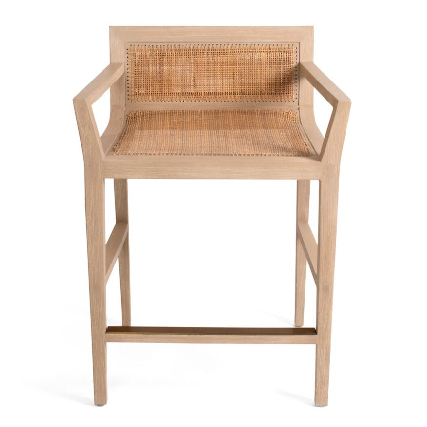 Modern Natural Rattan Curved Counter Stool