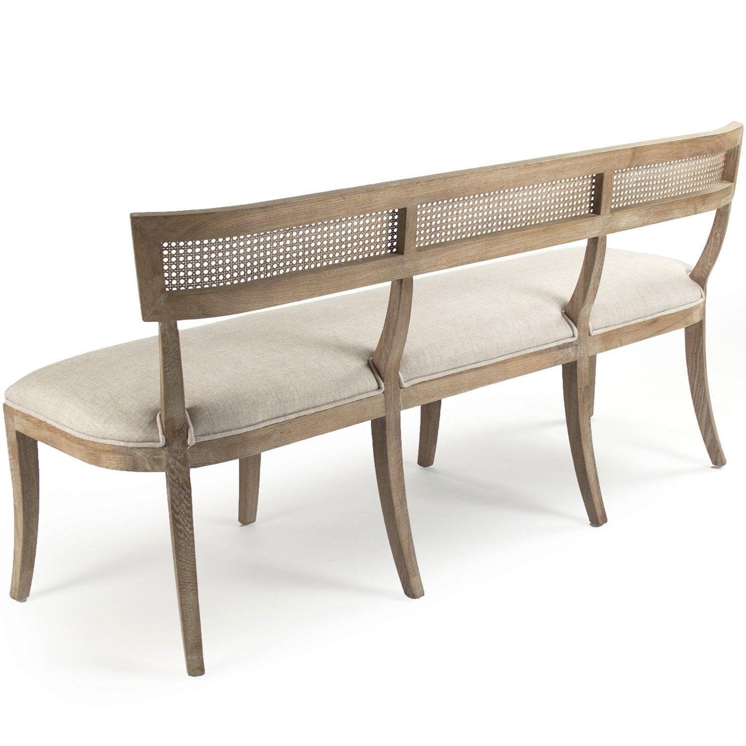 Cane Back Curved Cabriole Bench - Belle Escape
