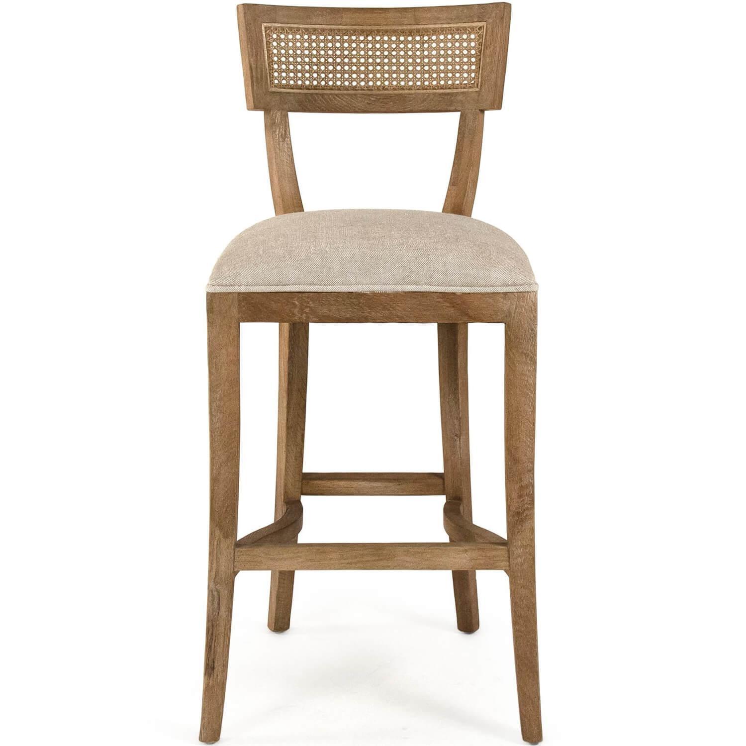Cane Curved Back Bar Stools - Belle Escape