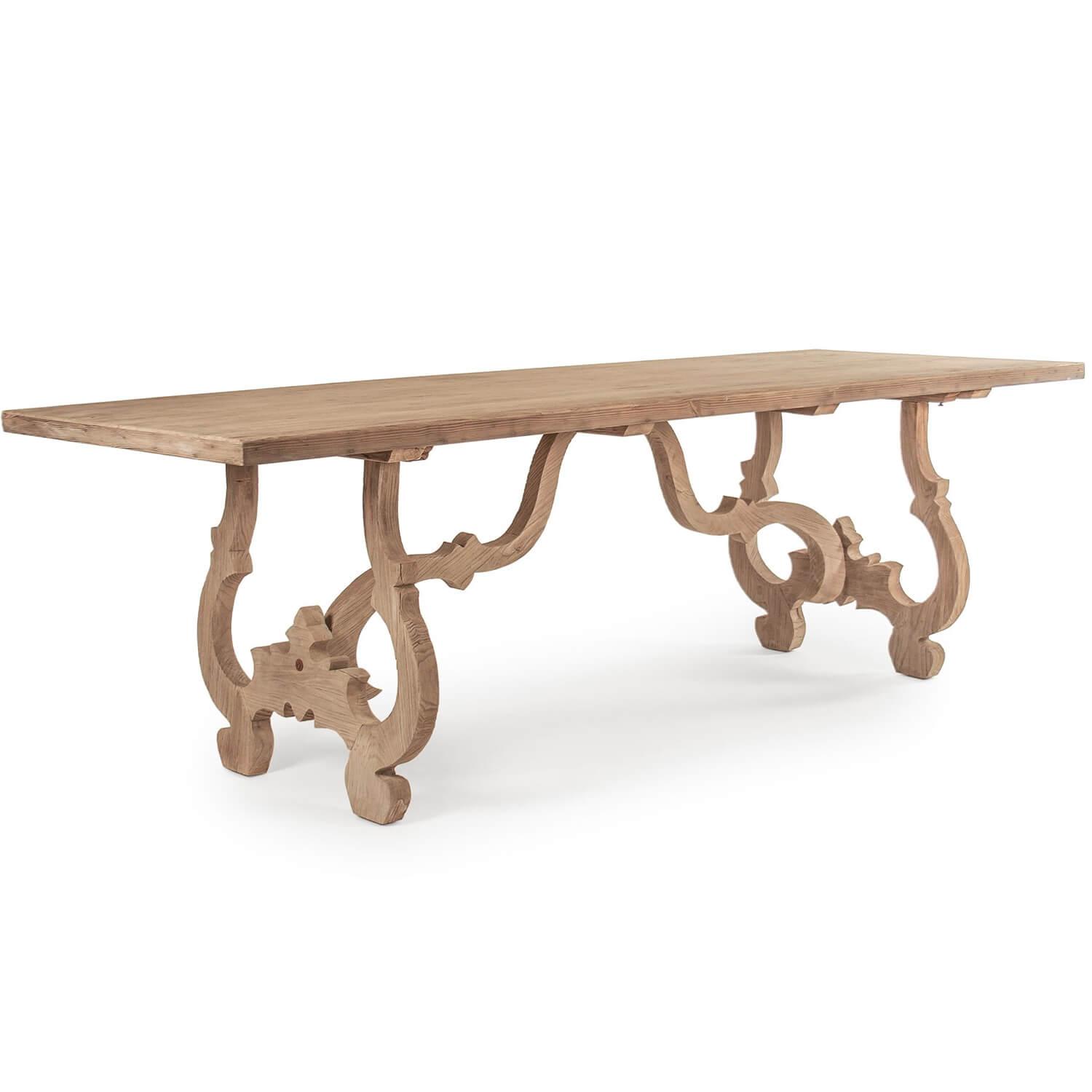 Carved French Country Dining Table - Belle Escape