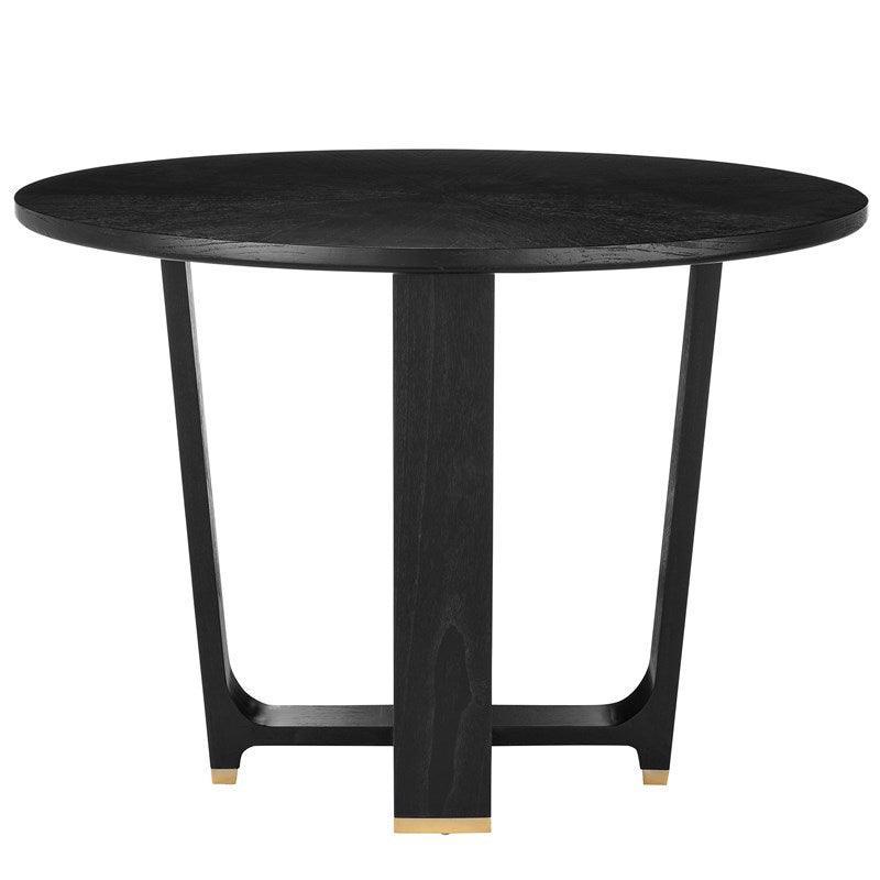 Caviar Gold Tip Black Dining Table - Belle Escape