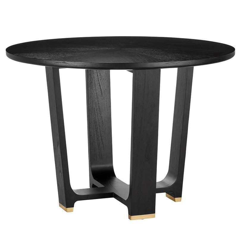 Caviar Gold Tip Black Dining Table - Belle Escape