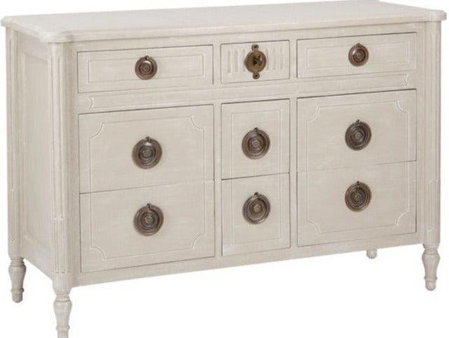 Charlton Grey Country 9-Drawer Chest - Belle Escape