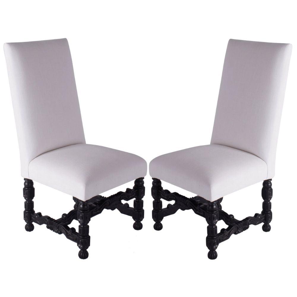 Chunky Craved Base Upholstered Chair