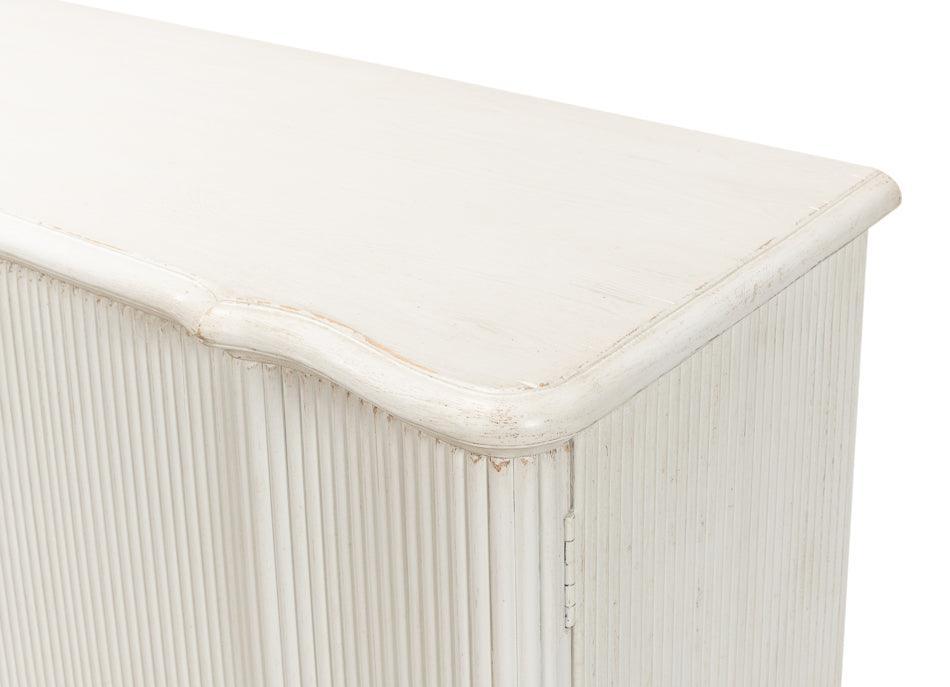 Clarisse Antique White Ribbed 2-Door Sideboard - Belle Escape