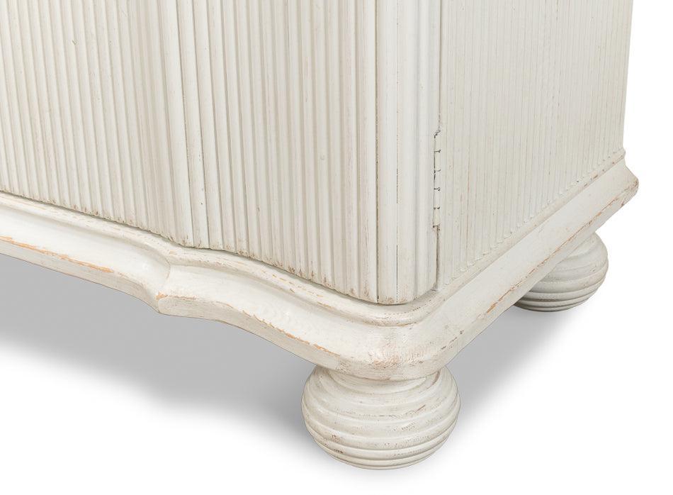 Clarisse Antique White Ribbed 2-Door Sideboard - Belle Escape