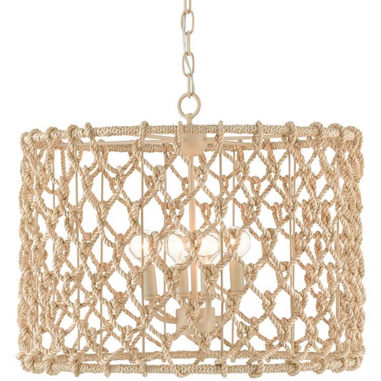 Coastal Rope Drum Chandelier - Belle Escape