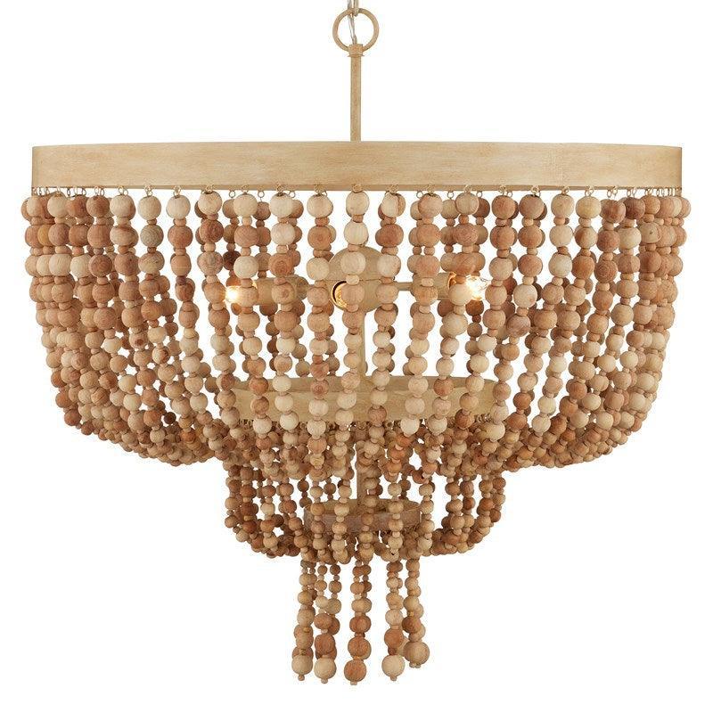 Coco Wood Beaded Pendant Chandelier - Belle Escape