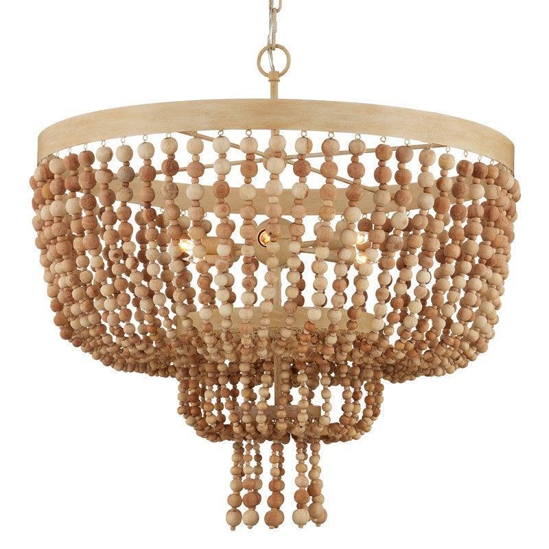 Coco Wood Beaded Pendant Chandelier - Belle Escape