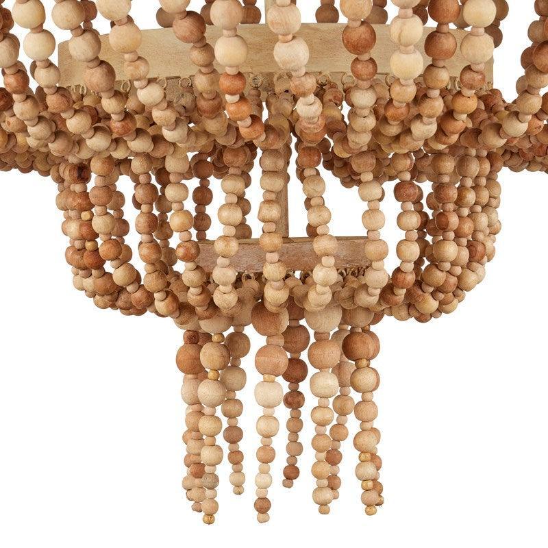 Coco Wood Beaded Pendant Chandelier - Belle Escape