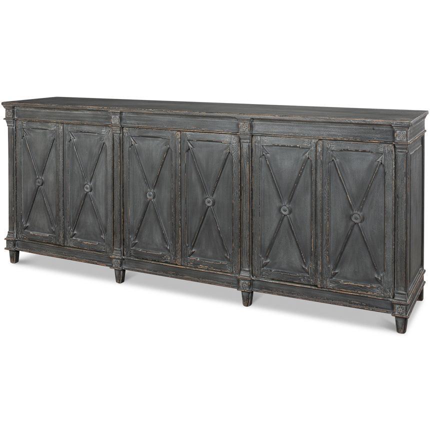Concrete Grey Crossed Arrow Sideboard - Belle Escape