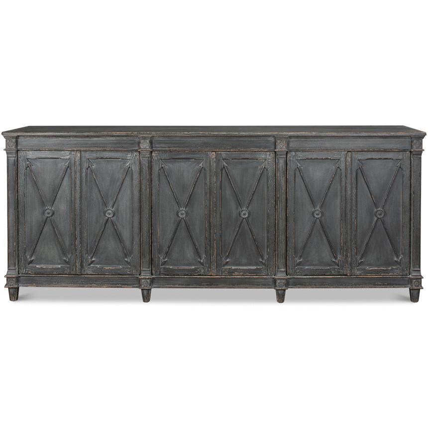 Concrete Grey Crossed Arrow Sideboard - Belle Escape