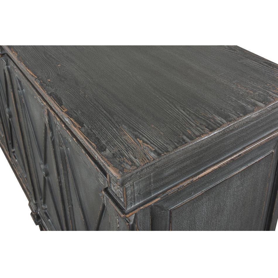Concrete Grey Crossed Arrow Sideboard - Belle Escape