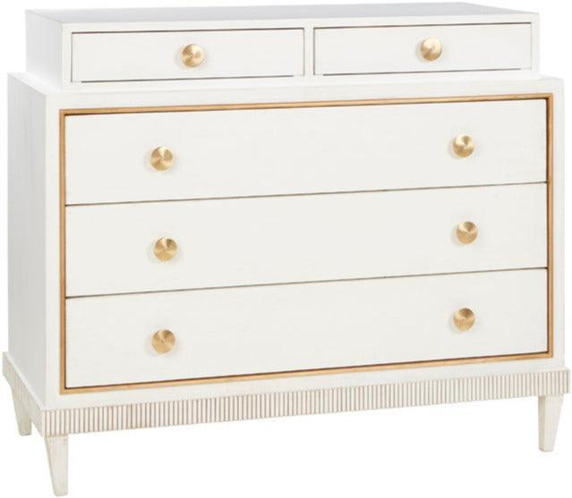 Contempo Glamour Chest | White and Gold 5 Drawer Chest Contempo Glamour Chest | White and Gold 5 Drawer Chest