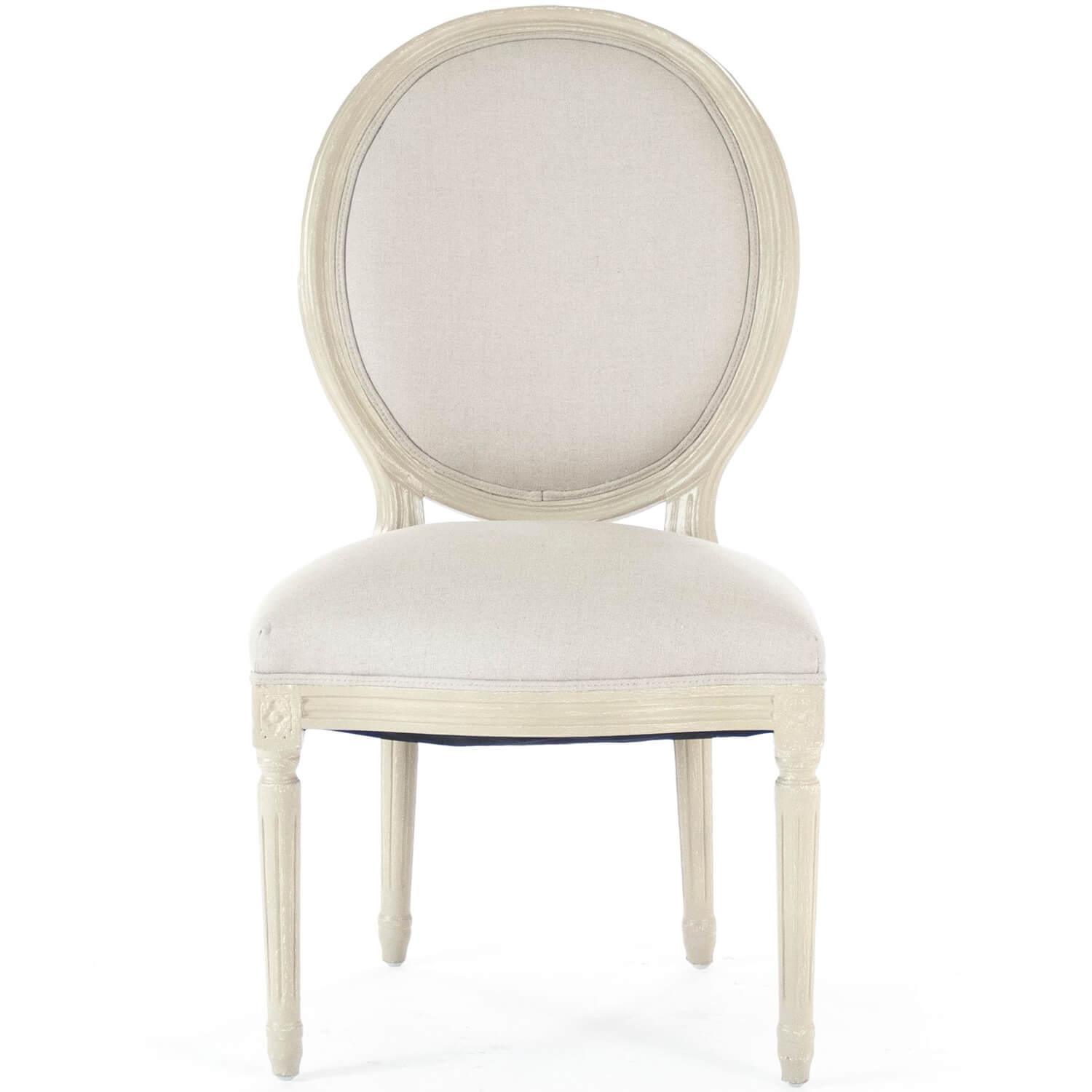 Cream Round Back Medallion Side Chairs - Belle Escape