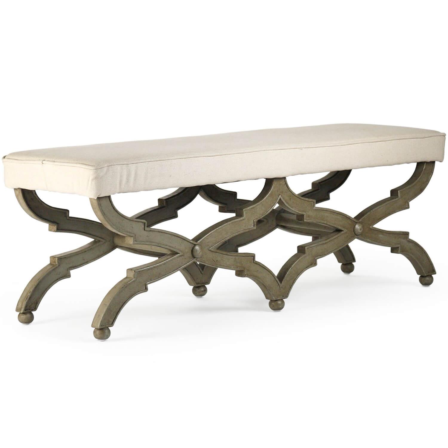 Crescenzo Olive Cushioned Bench - Belle Escape