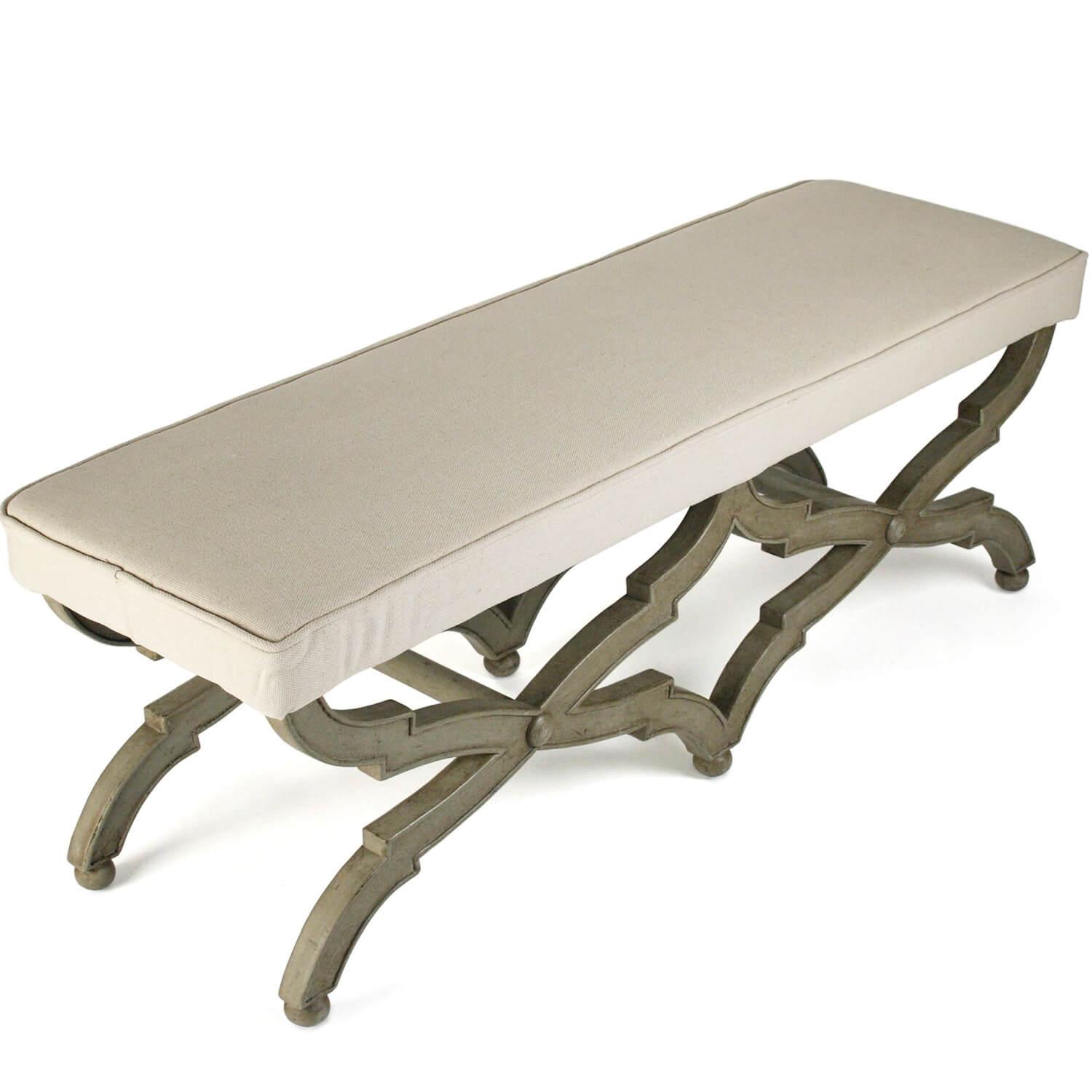 Crescenzo Olive Cushioned Bench - Belle Escape