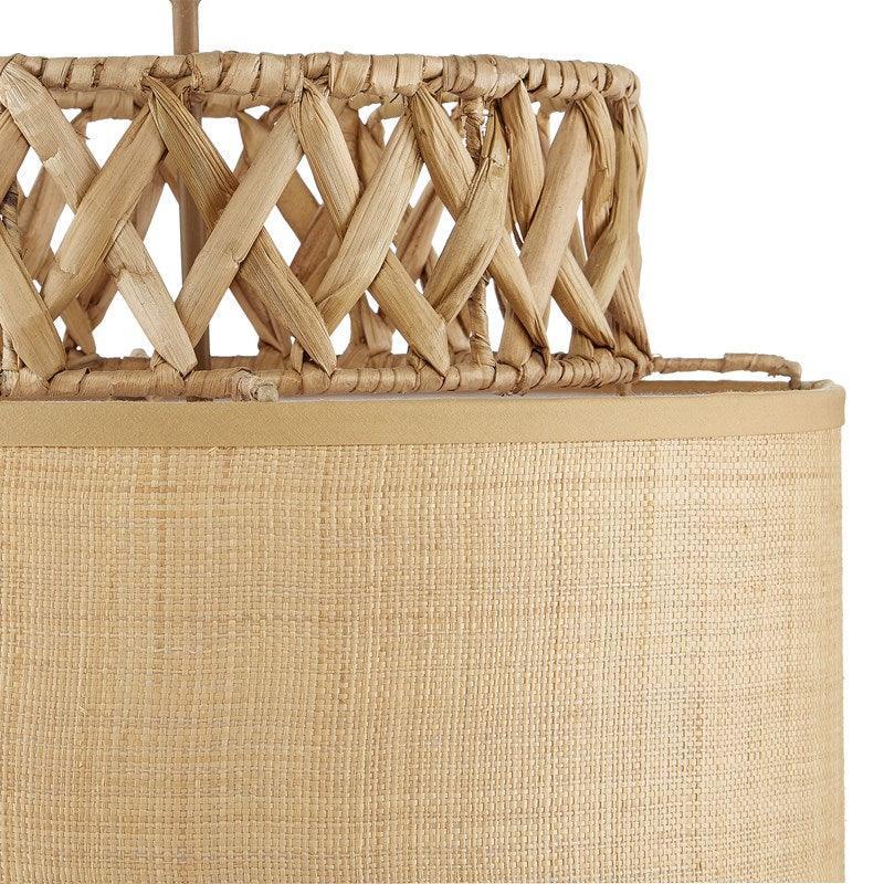 Crosshatch Khaki Round Pendant - Belle Escape