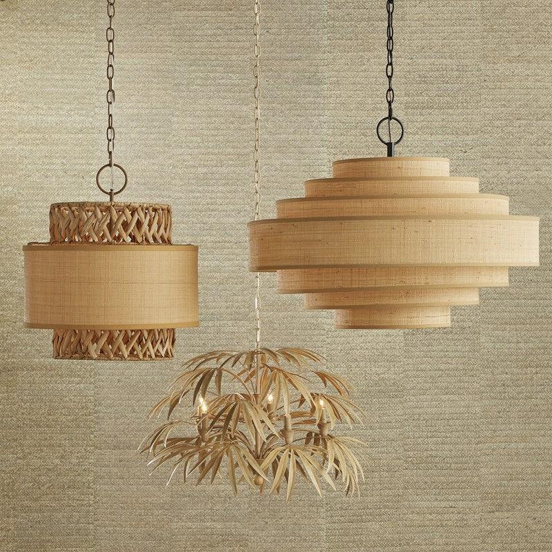 Crosshatch Khaki Round Pendant - Belle Escape