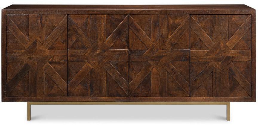 Crosshatch Rustic Wood Buffet - Belle Escape
