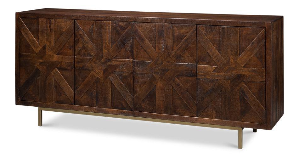 Crosshatch Rustic Wood Buffet - Belle Escape