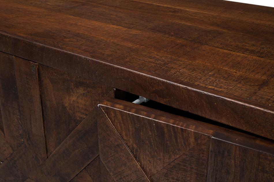 Crosshatch Rustic Wood Buffet - Belle Escape