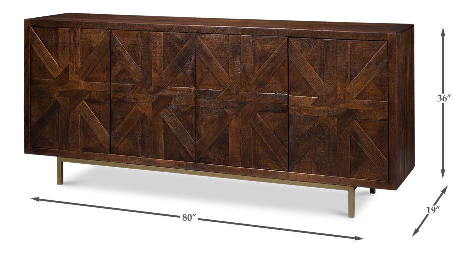 Crosshatch Rustic Wood Buffet - Belle Escape