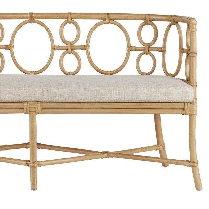 Curved Circular Shapes Rattan Bench - Belle Escape