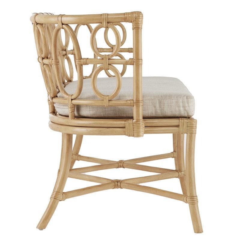 Curved Circular Shapes Rattan Bench - Belle Escape