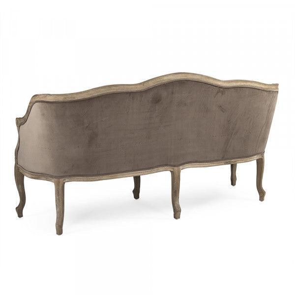 Curvy Brown Velvet Louis Sofa - Belle Escape