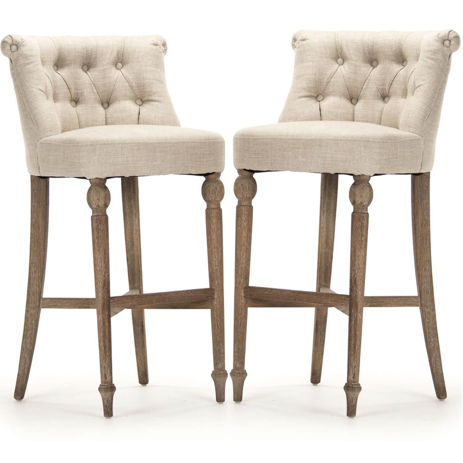 Upholstered French Provincial Counter Stools Cushioned French Cafe