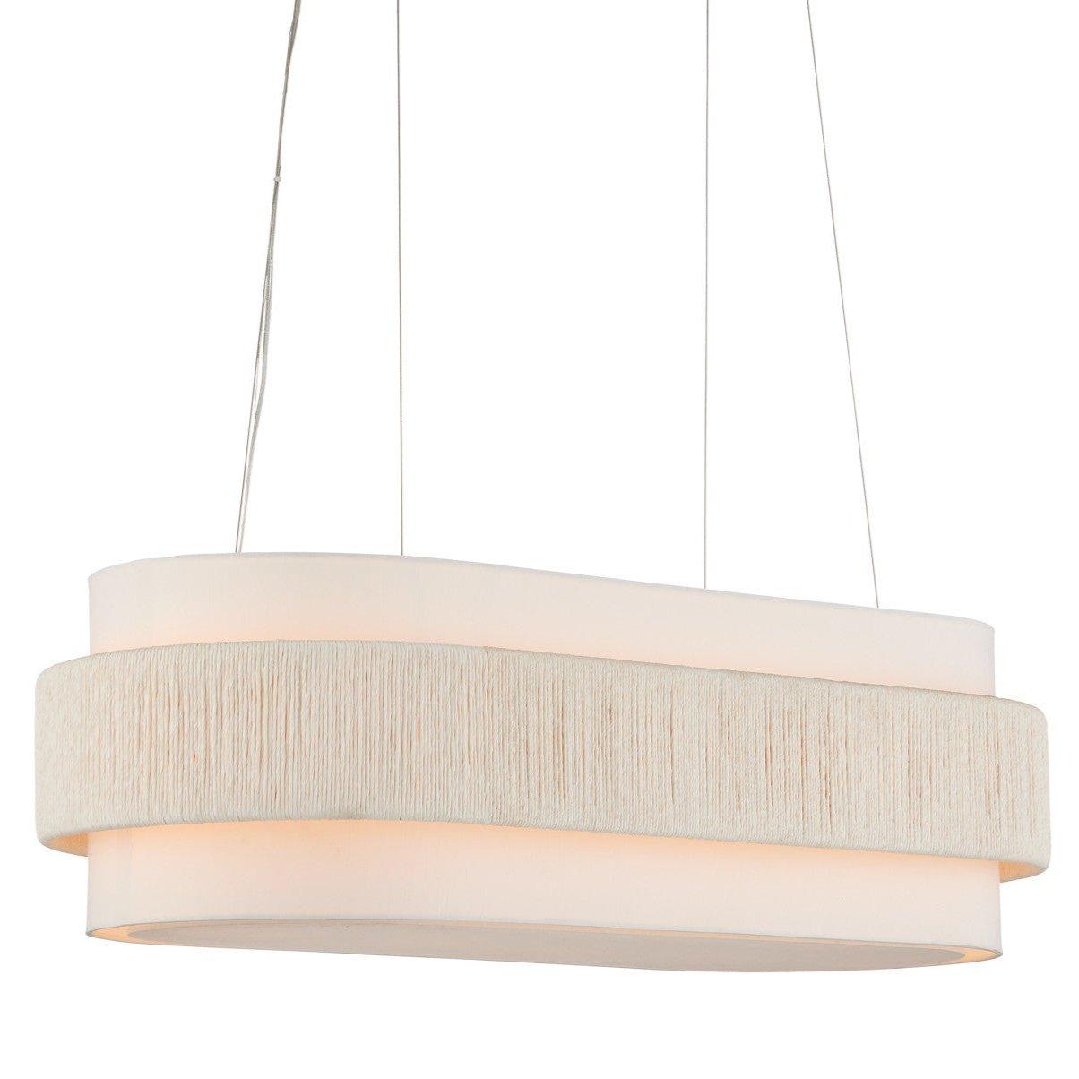 Oval Sugar White 5-Light Chandelier