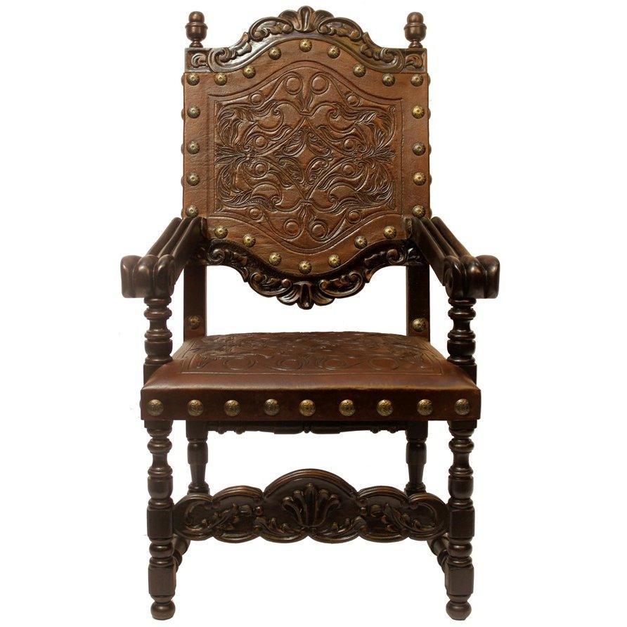Del Rey Wood & Leather Arm Chair - Belle Escape