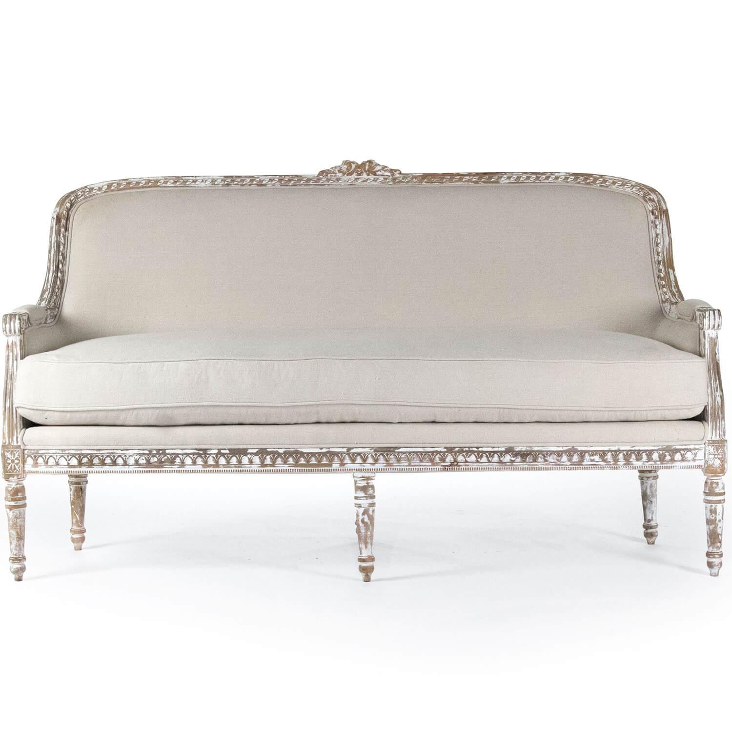 Distressed French Chic Settee - Belle Escape