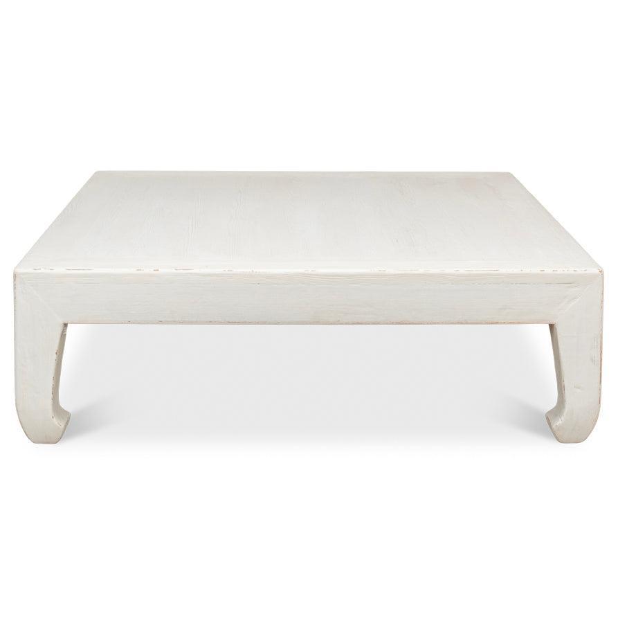 Distressed White Farmhouse Coffee Table - Belle Escape