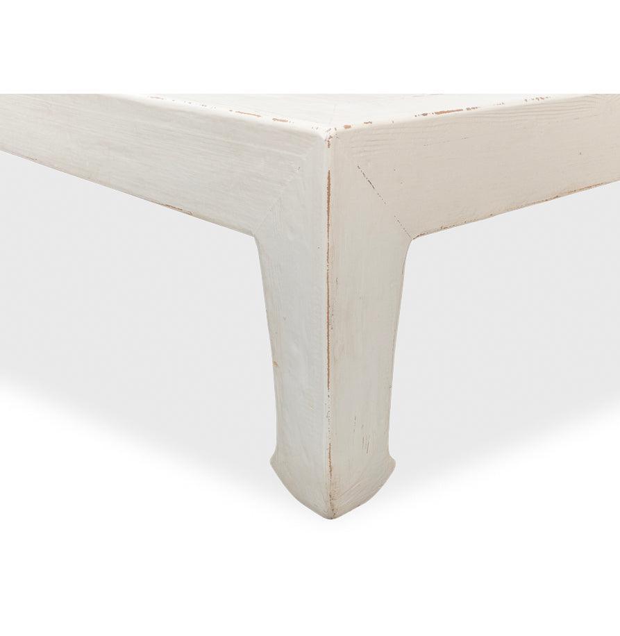 Distressed White Farmhouse Coffee Table - Belle Escape