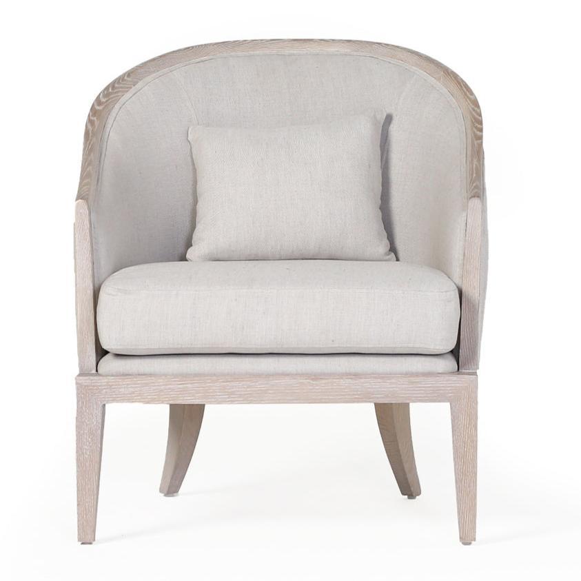 Modern French Barrel-Back Lounge Chair
