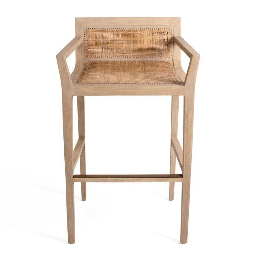 Modern Natural Rattan Curved Bar Stool