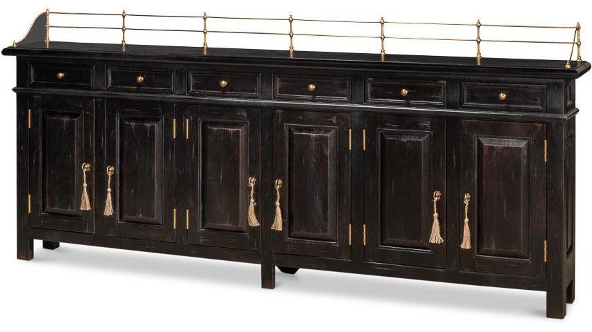 Ebony Olde English Long Sideboard - Belle Escape