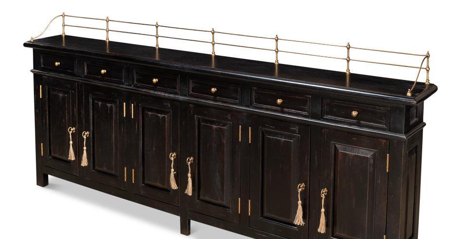 Ebony Olde English Long Sideboard - Belle Escape