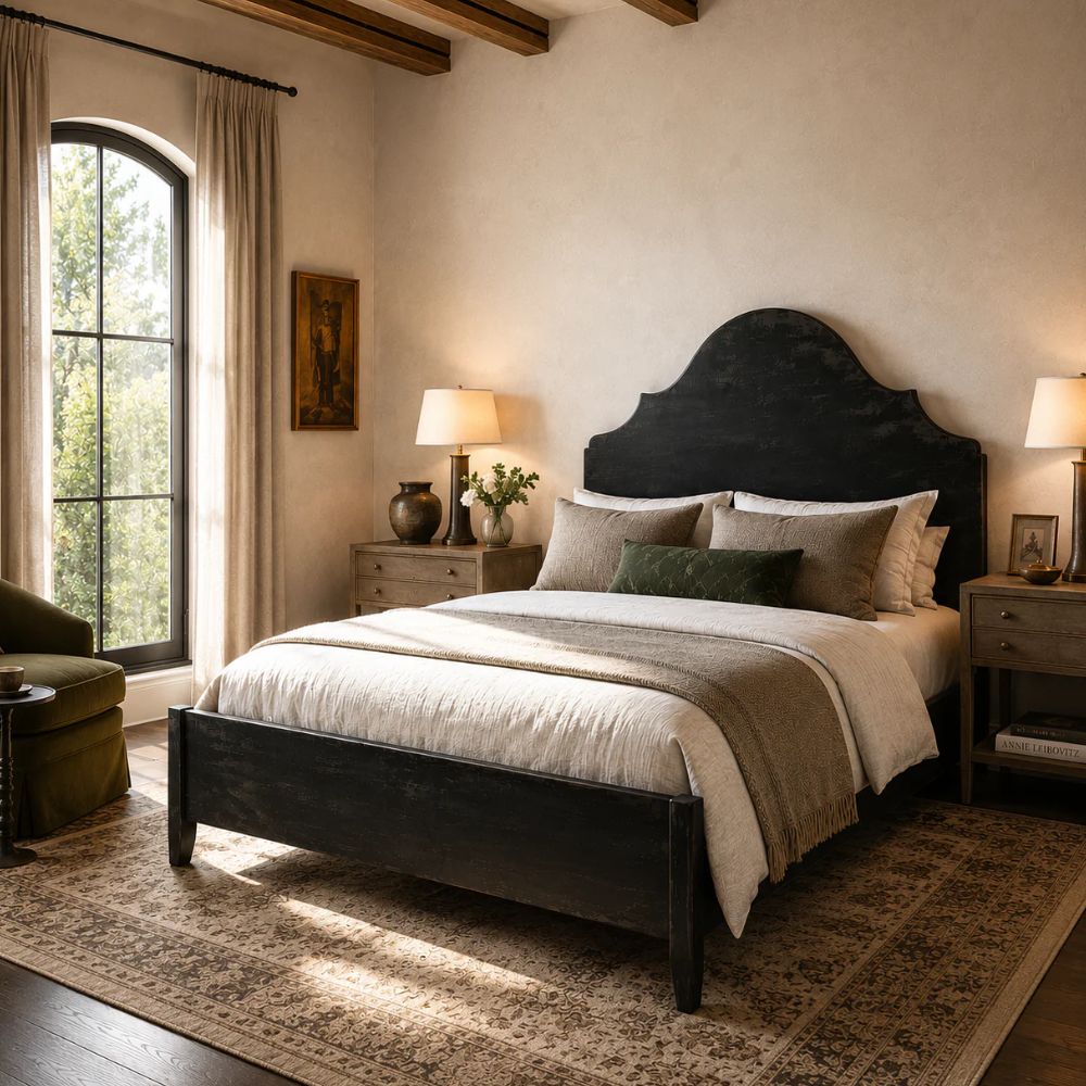 Black Arched Scalloped Bed
