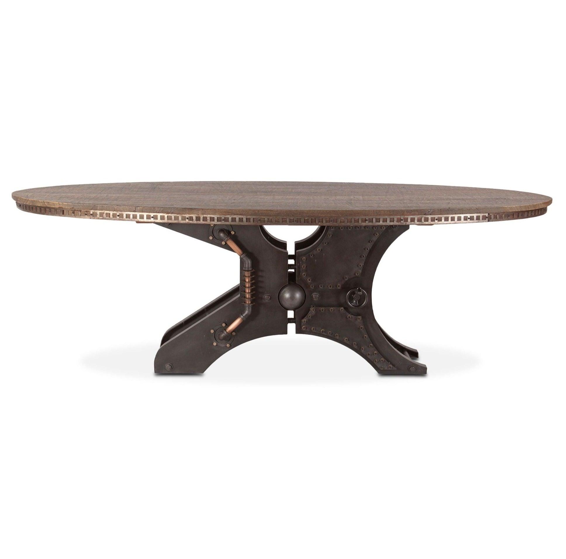 Eiffel Wood and Iron Oval Dining Table - Belle Escape