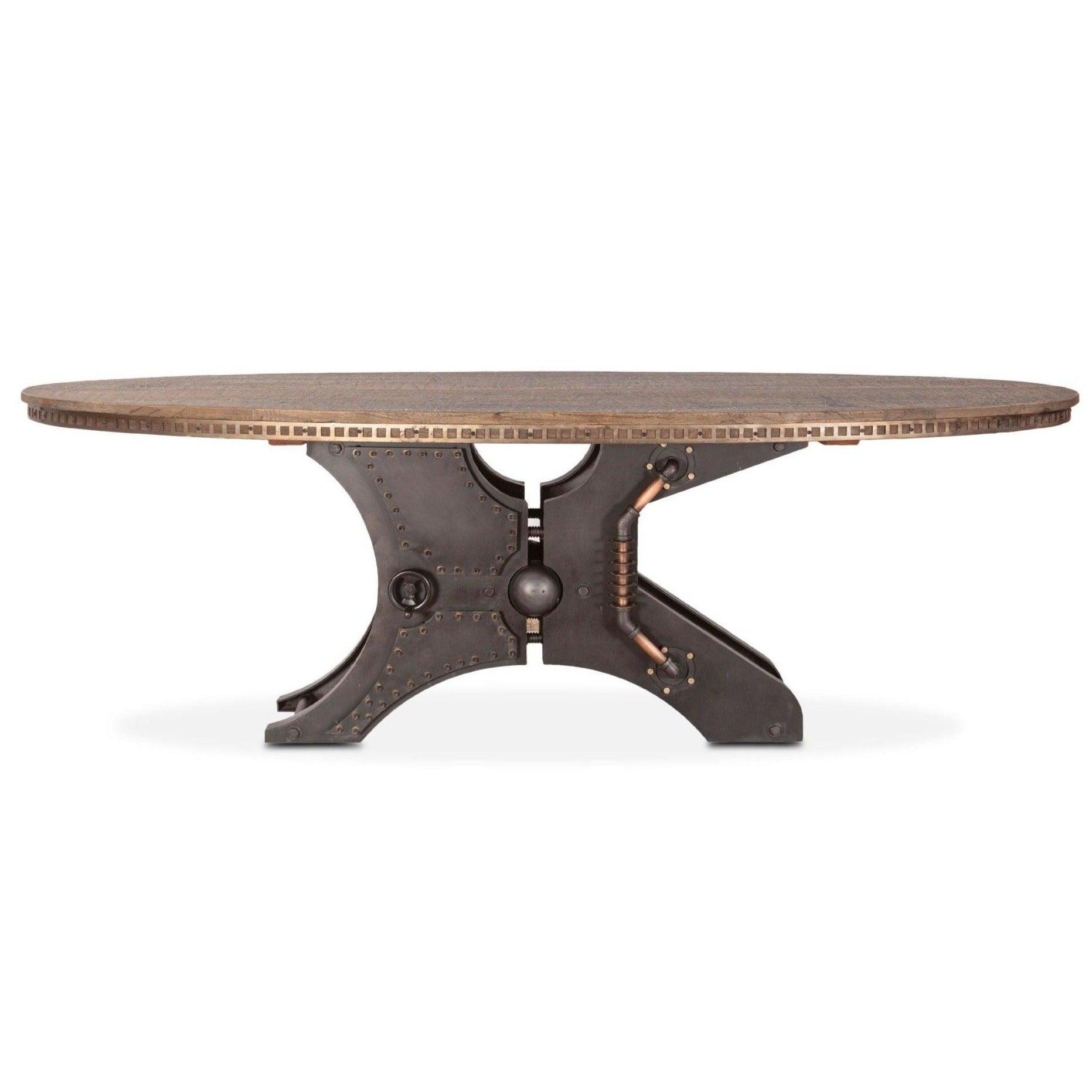 Eiffel Wood and Iron Oval Dining Table - Belle Escape